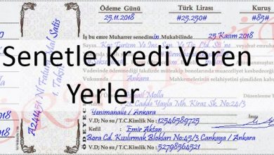 Senetle Kredi Veren Yerler