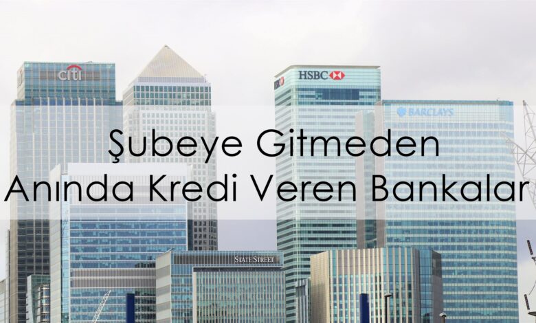 Şubeye Gitmeden Anında Kredi Veren Bankalar